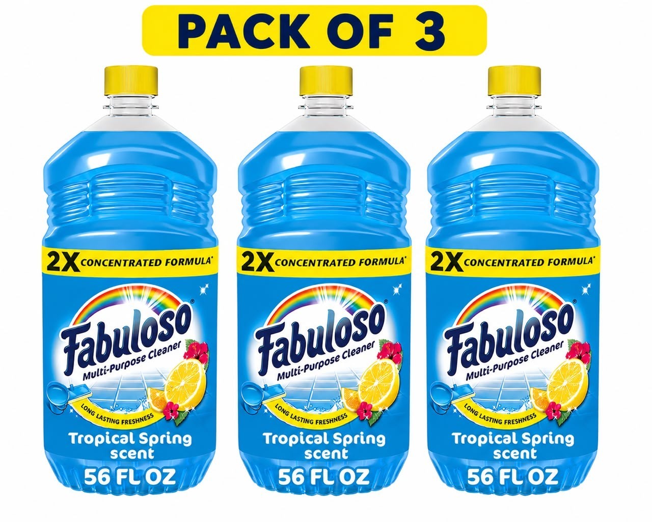 Fabuloso 2X Multi-Purpose Cleaner, No Rinse Floor Cleaner, Tropical Spring Scent