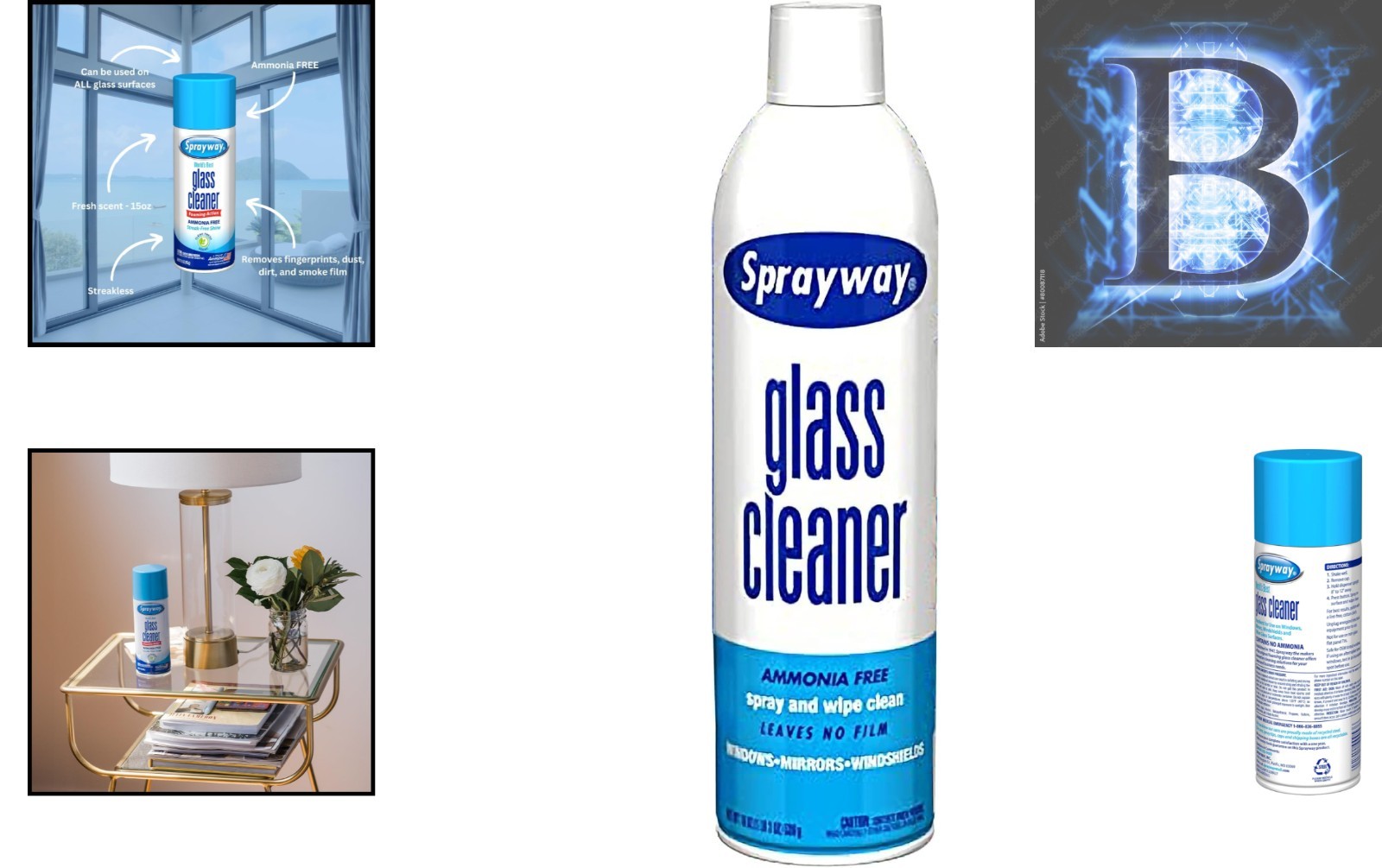 Streak-Free Ammonia-Free Glass Cleaner, 15oz Foaming Action for Sparkling Shine