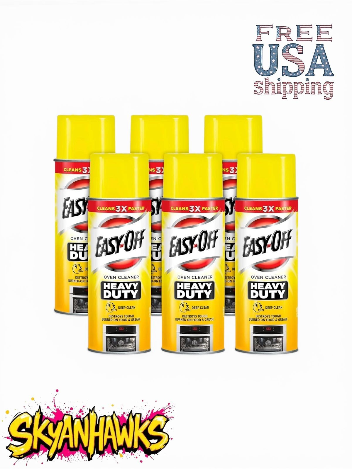 Easy-Off Heavy Duty Oven Cleaner, Regular Scent 87 oz (6 Cans x 14.5 oz)