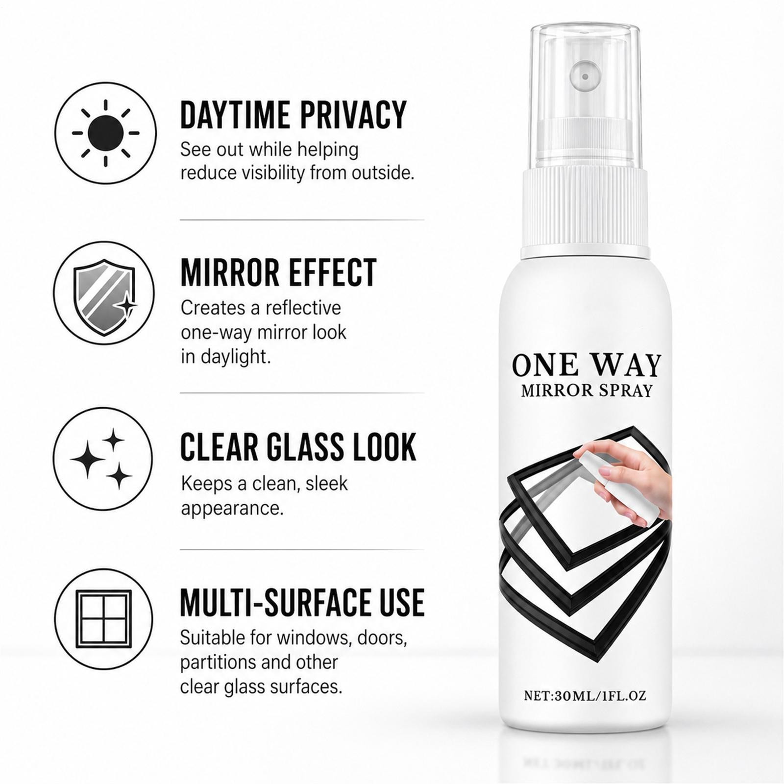 Reflective Window Spray 30ml Heat Insulation Quick Drying Portable