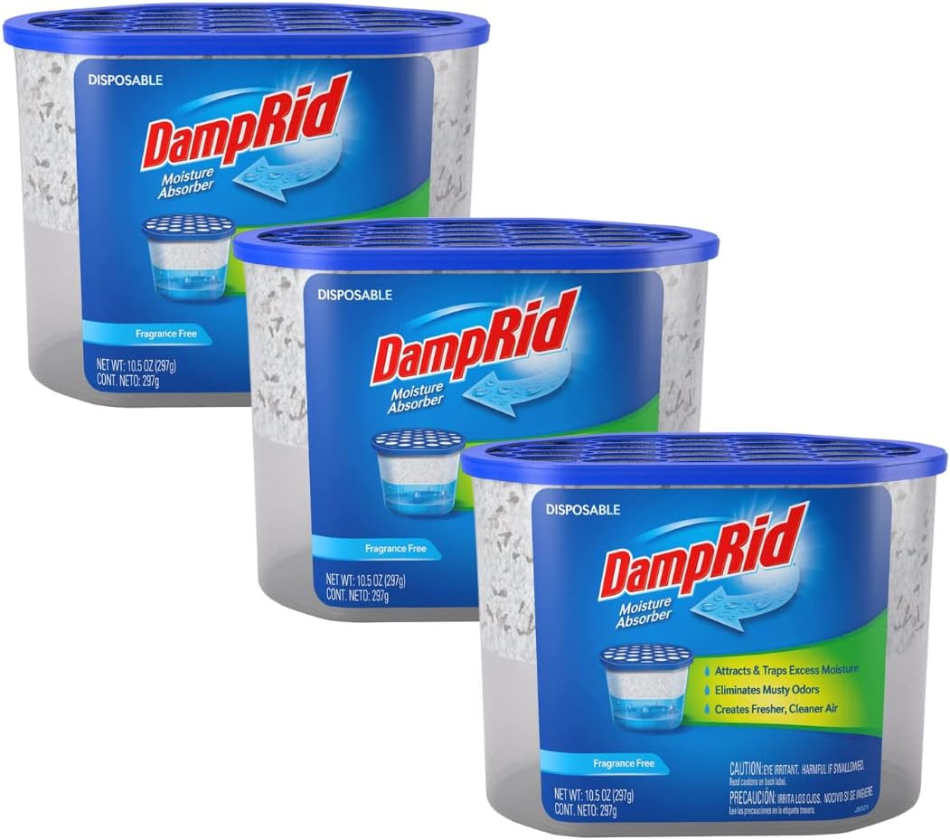 Damprid Fragrance Free Disposable Moisture Absorber – 10.5 Oz. Each – 3 Pack – A