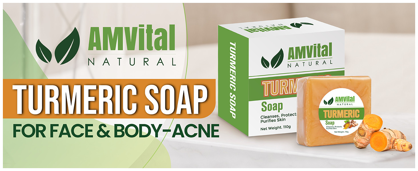 Turmeric Soap Bar for Face & Body-Acne, Dark Spots, Smooth Skin, Natural