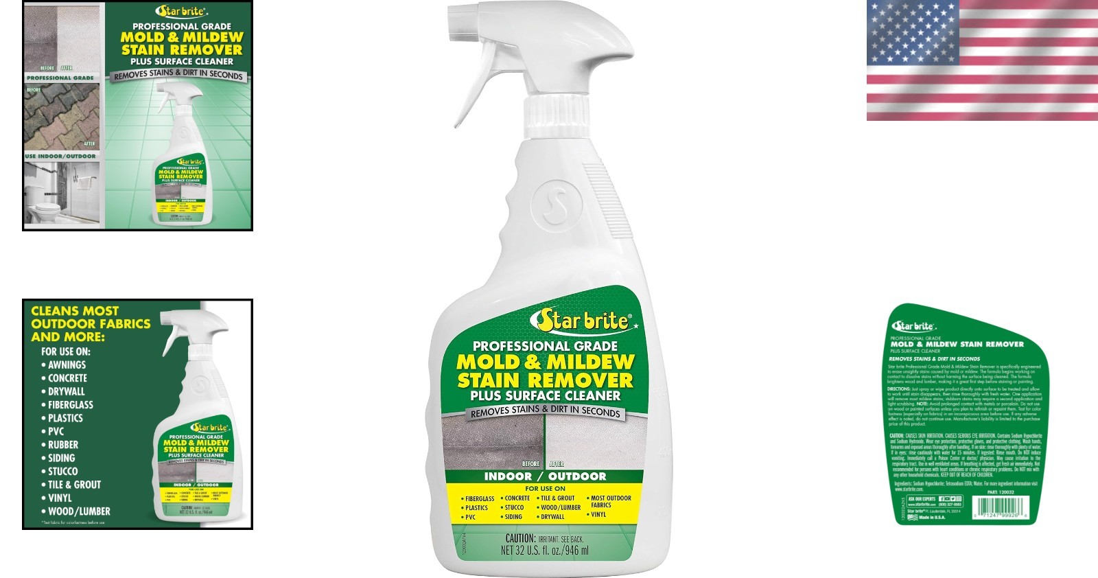 Professional 32oz Mold & Mildew Cleaner – Ideal for Home, Boat, and RV Use