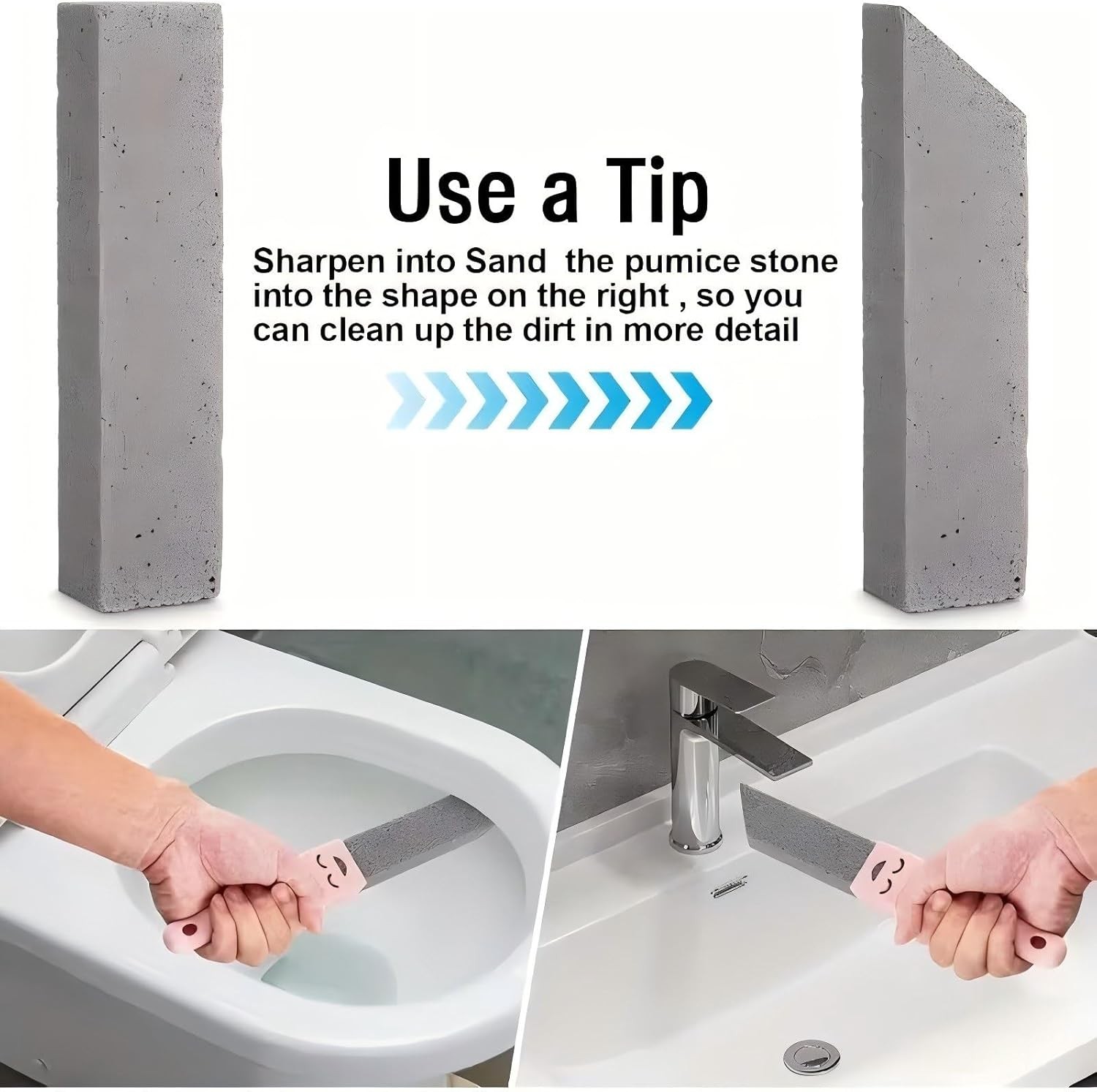 6 Pack Pumice Stone Cleaning,Pumie Scouring Stick W/ Handle Heavy Duty Toilet