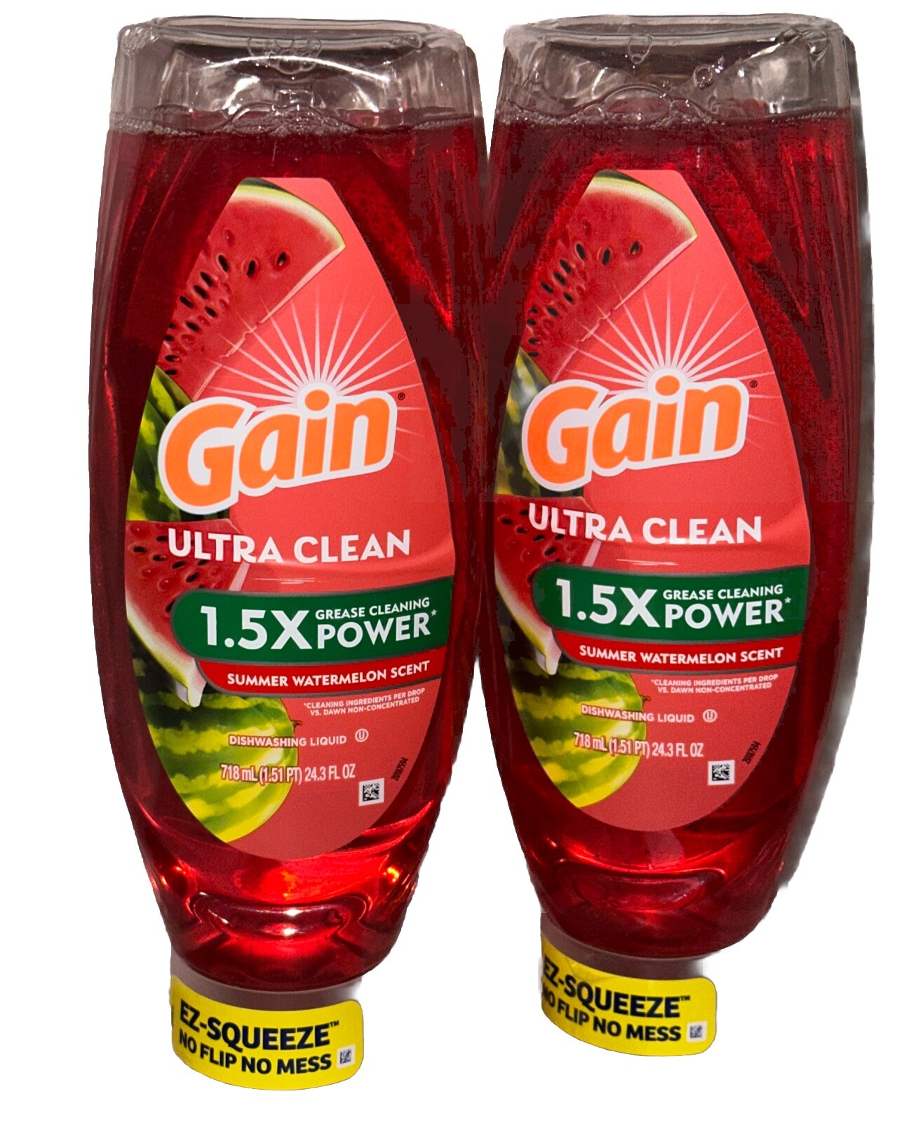 GAIN Summer Watermelon 🍉 Ultra Clean Dishwashing Liquid EZ-Squeeze 24.3fl.oz-2