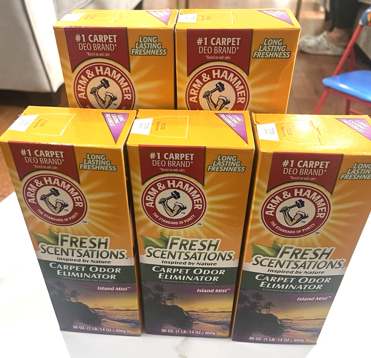 5 Pack – Arm & Hammer Fresh Scentsations Island Mist Carpet Odor Eliminator 30oz
