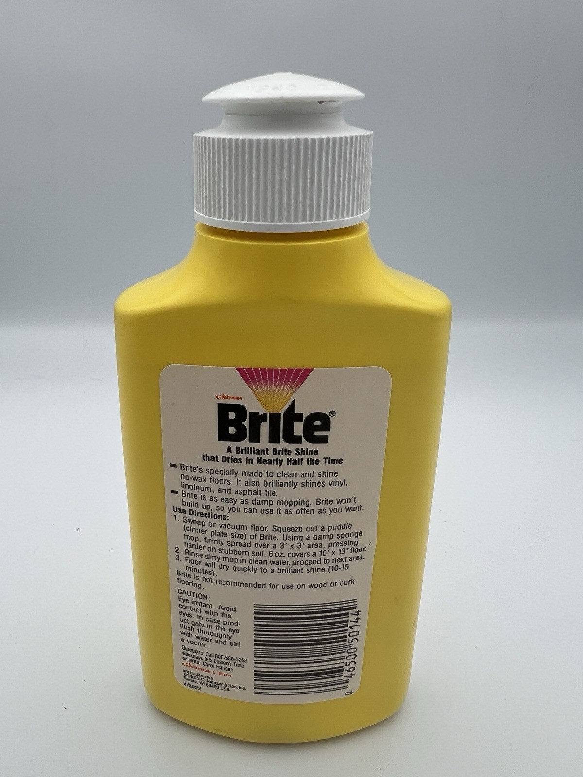 VTG 1982 Johnson Brite Floor Shine Cleaner Discontinued 6 Fl Oz NOS Movie Prop