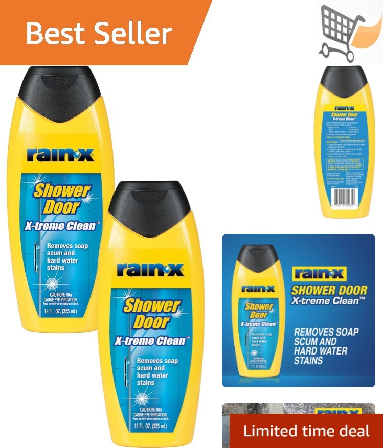 Glass Shower Door Cleaner Gel Pack of 2 Soap Scum Lime Rust Stain Removal