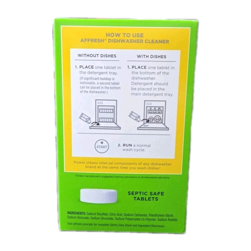 Affresh Dishwasher Cleaner, Helps Remove Limescale and Odor-Causing Residue, 6