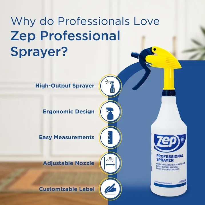 Zep Professional Plastic Spray Bottle, 32 oz Multi pack