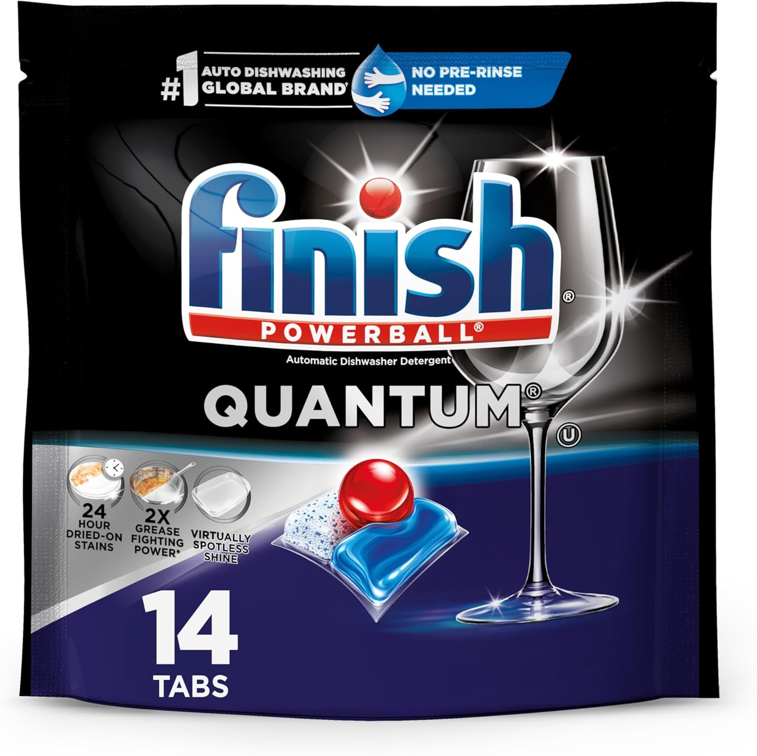 Quantum Dishwasher Pods, No Pre-Rinse Dishwasher Detergent Soap Removes 24HR Dri