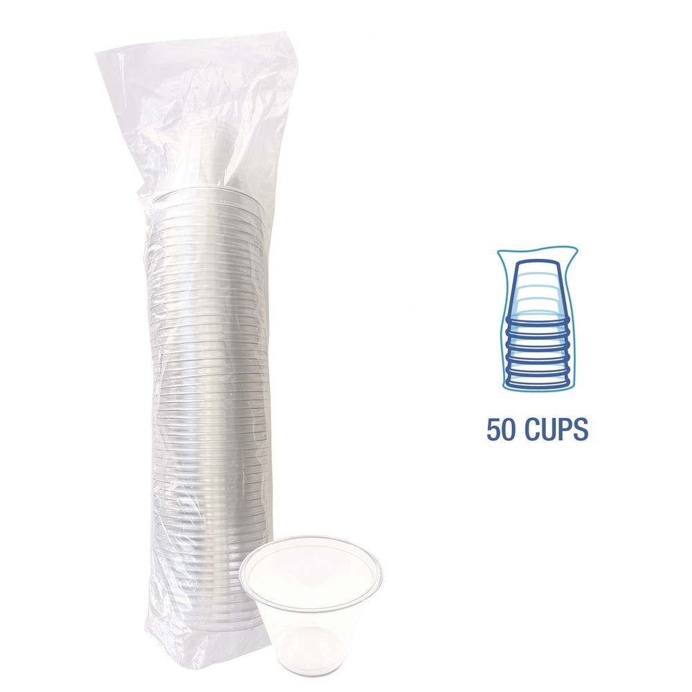 Boardwalk PET9SPK 9 oz. Plastic PET Cups – Clear (50/Pack) New