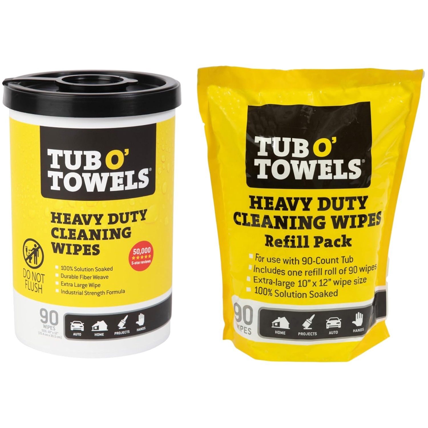 Heavy Duty Multi-Surface Cleaning Wipes, 90-Count Canister
