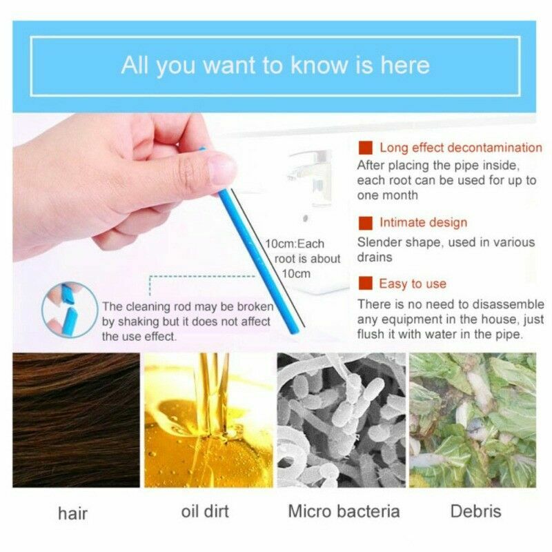 12/Pack Sani Sticks Keeps Drains And Pipes Clear And Odor Free Set As Seen On TV