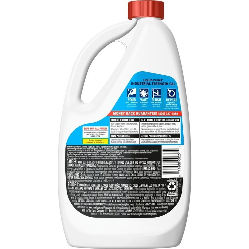 Industrial Strength Drain Clog Remover Gel Hair Grease Soap Scum Safe All Pipes