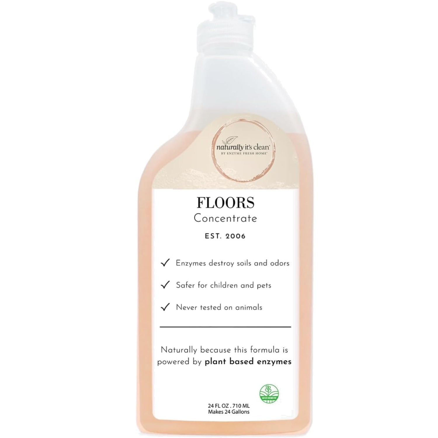 24 Fl Oz Plant Based Floor Cleaner for All Floor Types, Safe for Kids & Pets