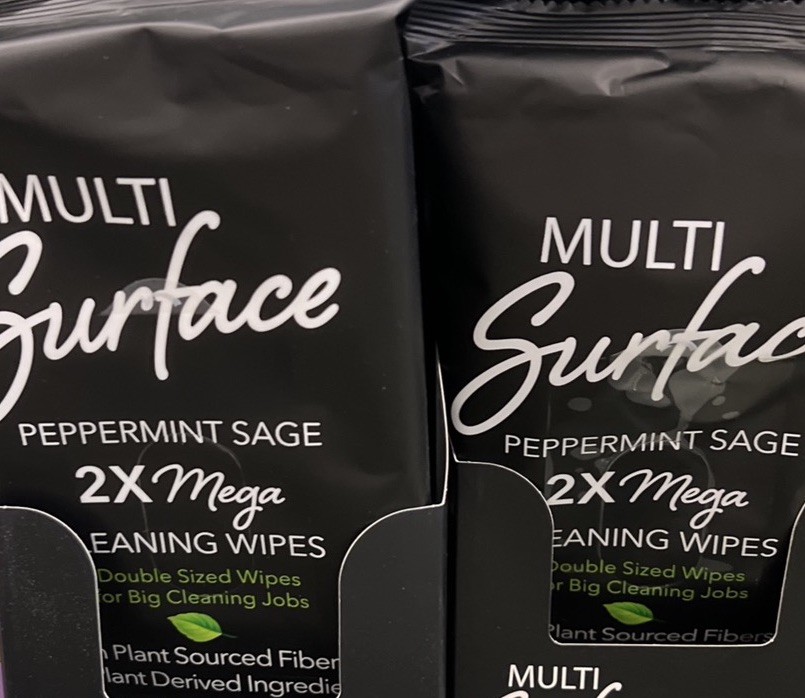2 Pack Multi Surface Peppermint Sage Mega Cleaning Wipes