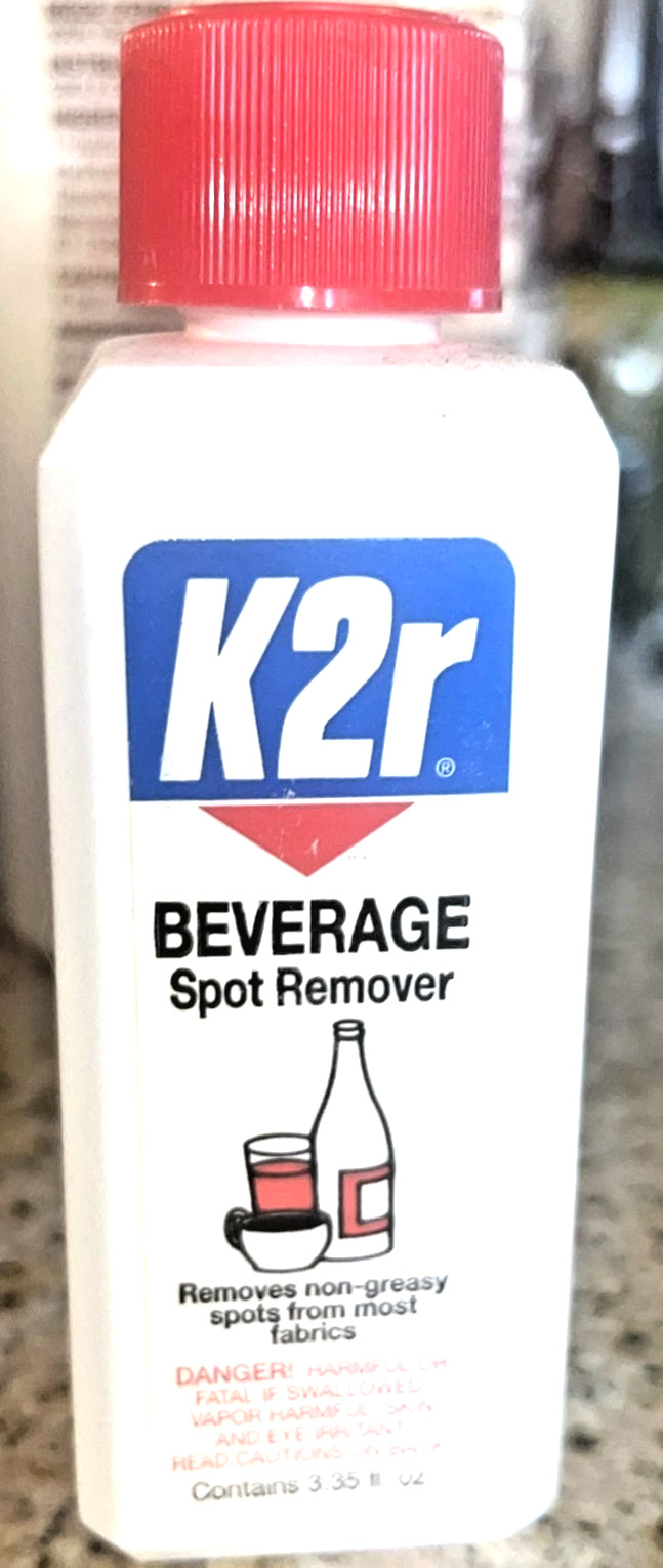 K2r Beverage Concentrate Fabrics Spot Remover 3.35 fl oz. Travel Size Bottle NEW