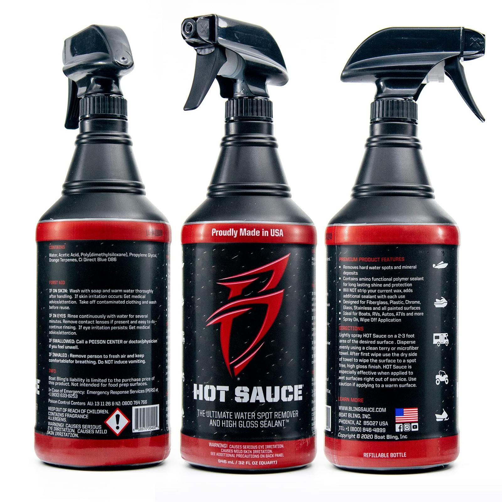 Hard Water Spot Remover Gallon Refill for Boats, RVs, Powersport Vehicles – 1 Ga