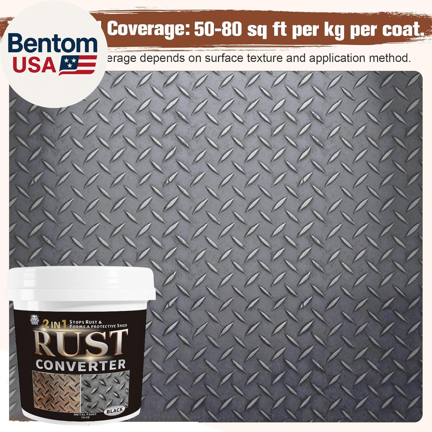 2-In-1 Rust Converter & Metal Primer – 1-Step Rust Stopper, Anti-Rust Coating &