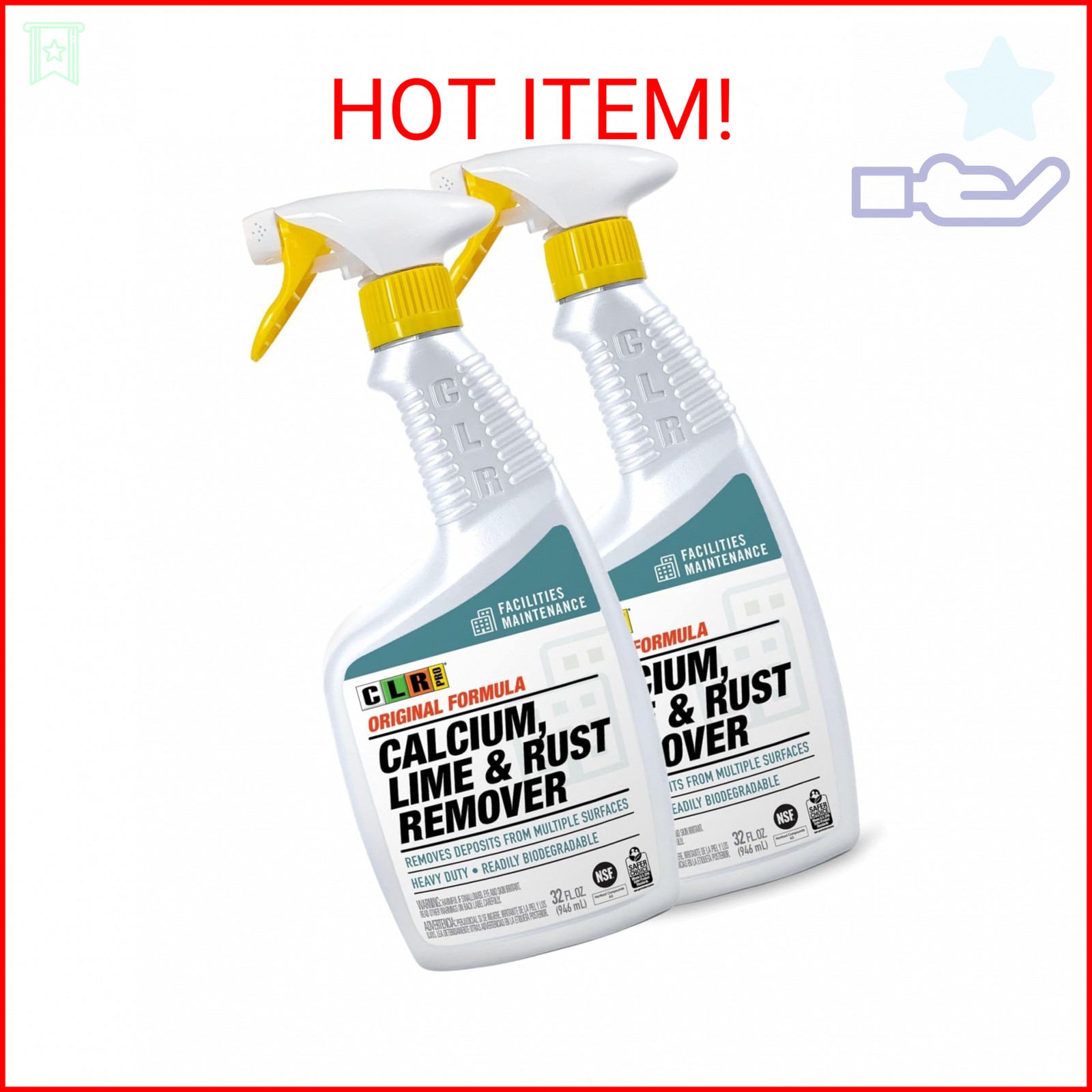 CLR PRO Calcium, Lime & Rust Remover – Quickly Removes Calcium, Lime, Hard Water