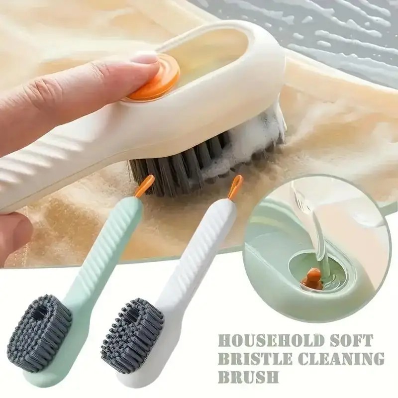 Liquid Dispensing Shoe Brush Soap Dispenser Cleaning Scrub Brush Multi Use