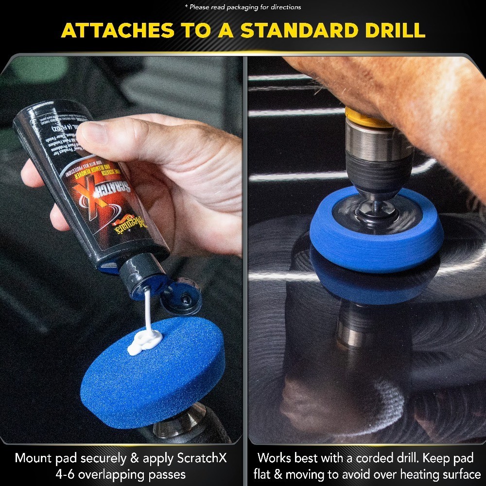 Drill Mounted Scratch Remover Kit with Buffing Pad Polishing Compound and