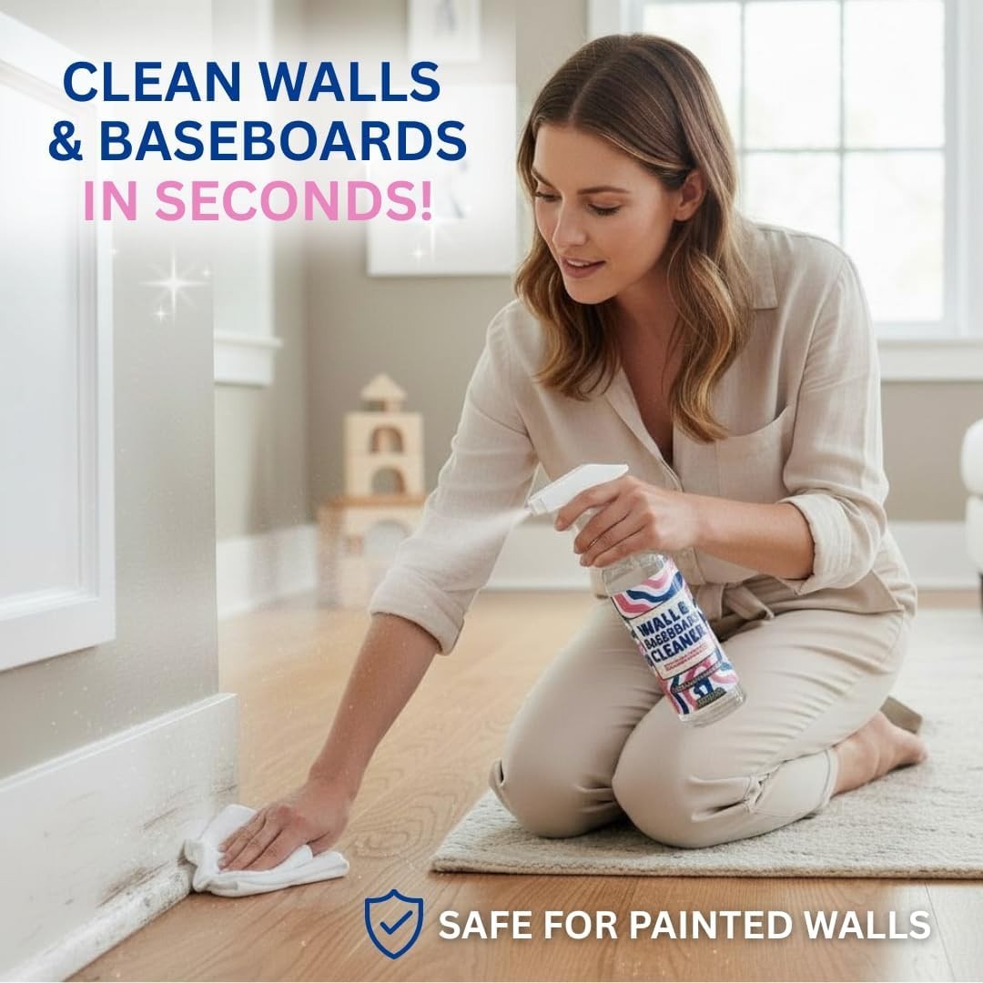 812 Wall & Baseboard Cleaner Spray – Safely Cleans Painted Walls, Baseboards,…