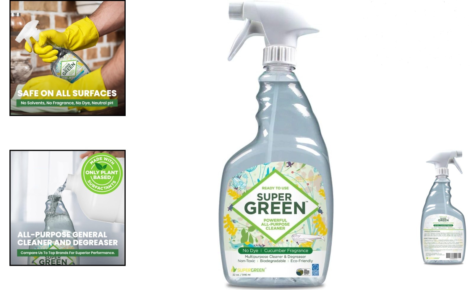 All-Purpose -Based Cleaner Degreaser 32oz Cucumber Scent Non-Toxic Stall-Free…