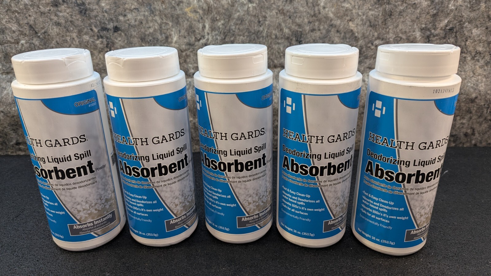 🔥Lot of 5 New🔥 Health Gards Absorbent Deodorizing Liquid Spill, 16 oz Each