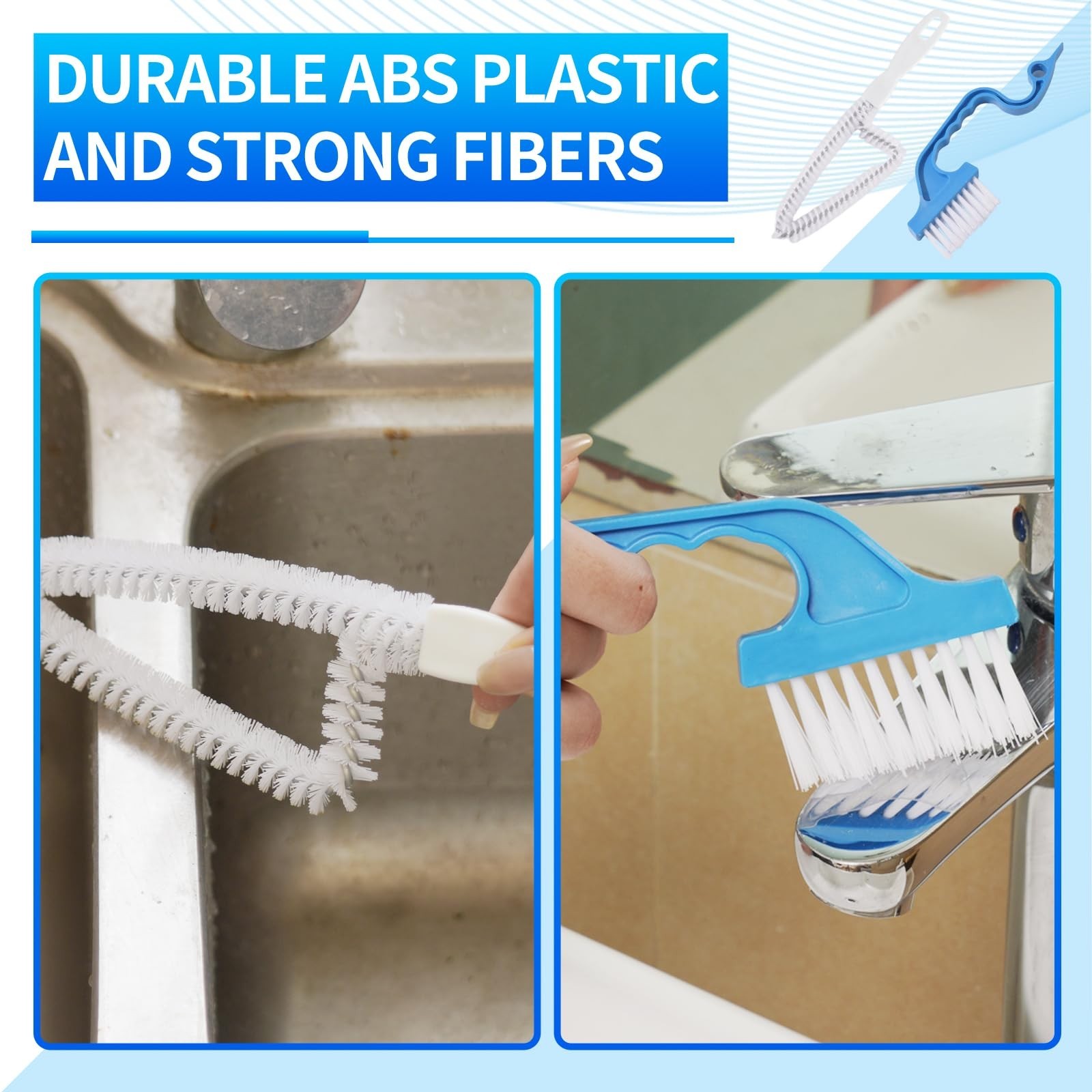 Magic Window Sill Cleaner Set, 13Pcs Tile Line Brush Kit, Multicolor