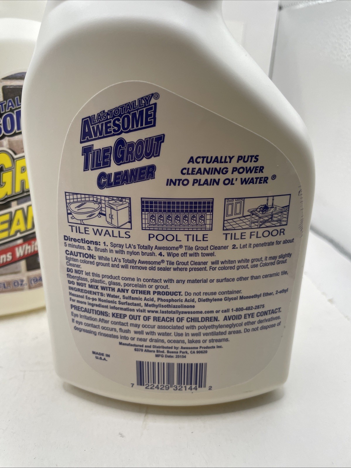 2 PACK- LA’s Totally Awesome Tile Grout Cleaner, Whitens White Grout! (32 Fl Oz)
