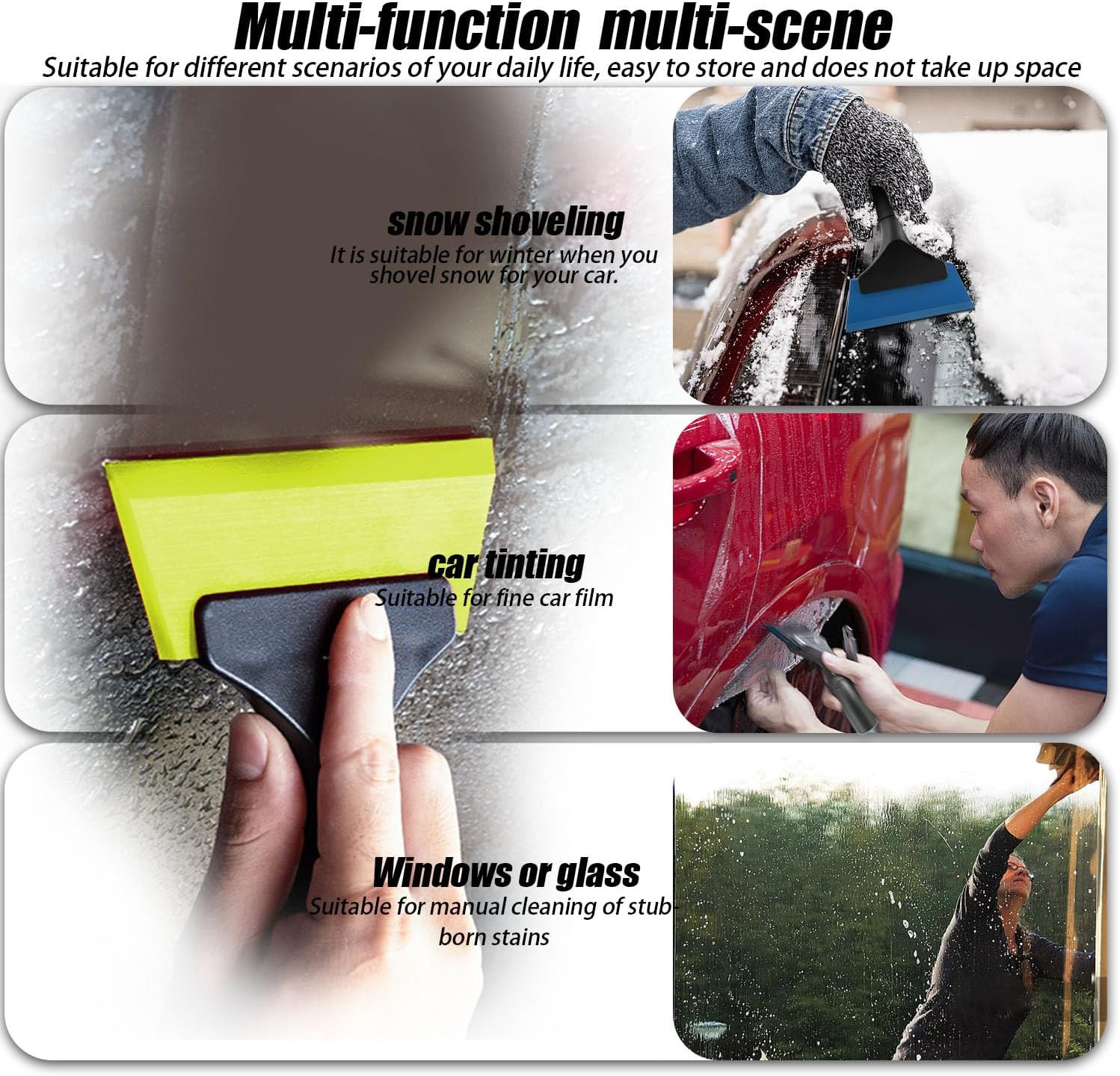 Small Squeegee Car Window Squeegee Silicone Squeegee for Window Door Bathroom Mi