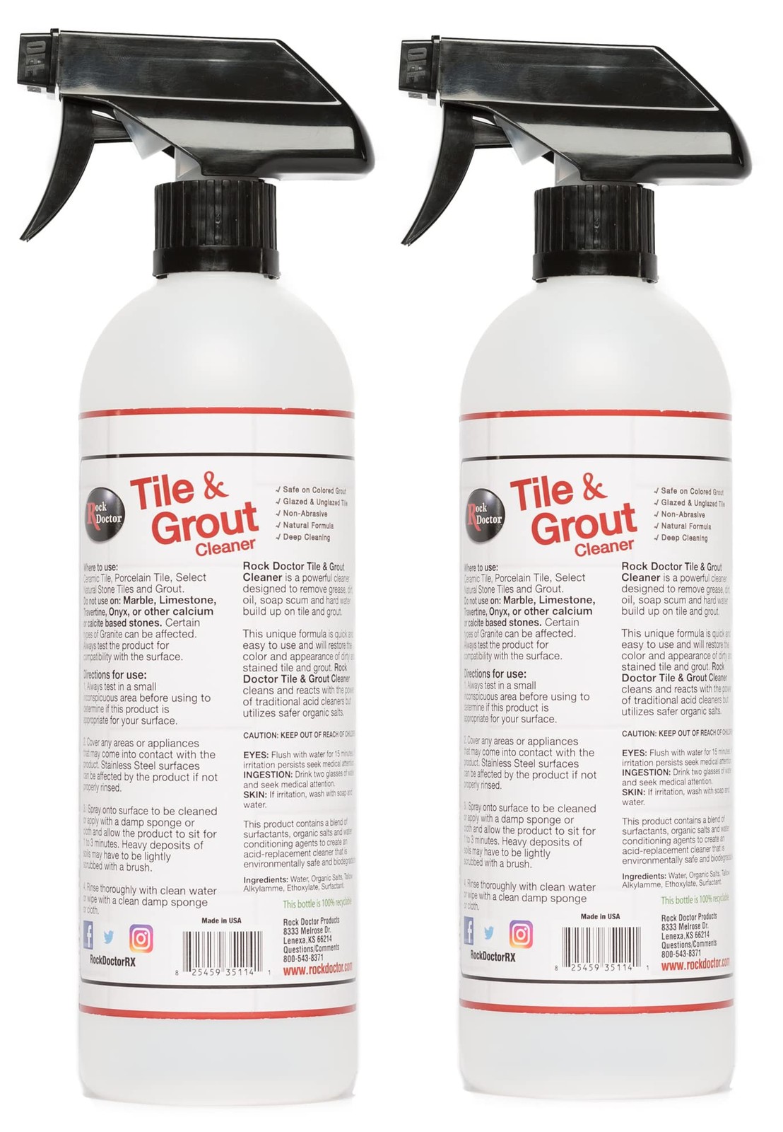 48 Fl Oz Heavy Duty Tile Grout Cleaner All Purpose Non Abrasive Cleaner