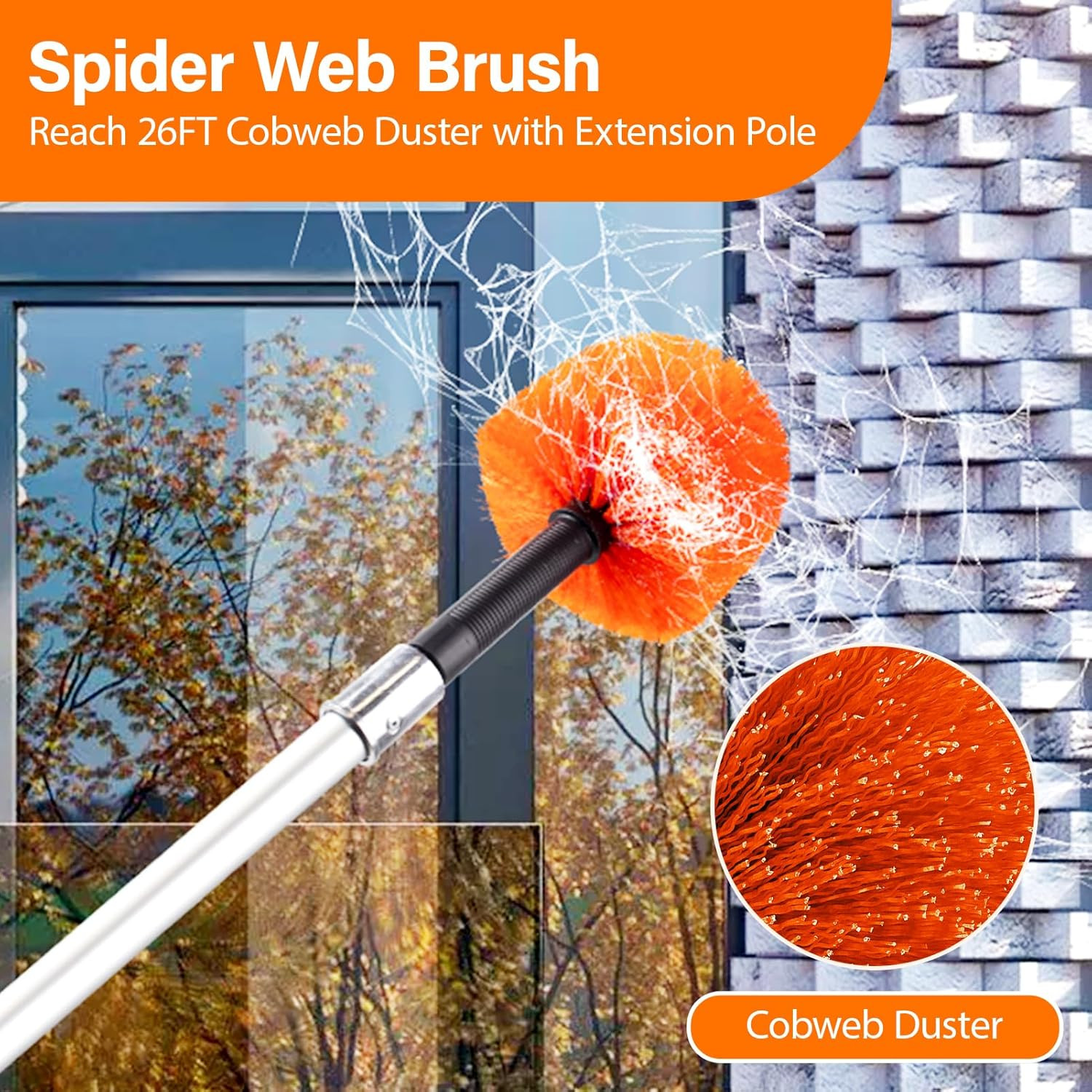 26FT High Reach Duster Cleaning Kit with 5-20 FT Extension Pole,High Ceiling Dus