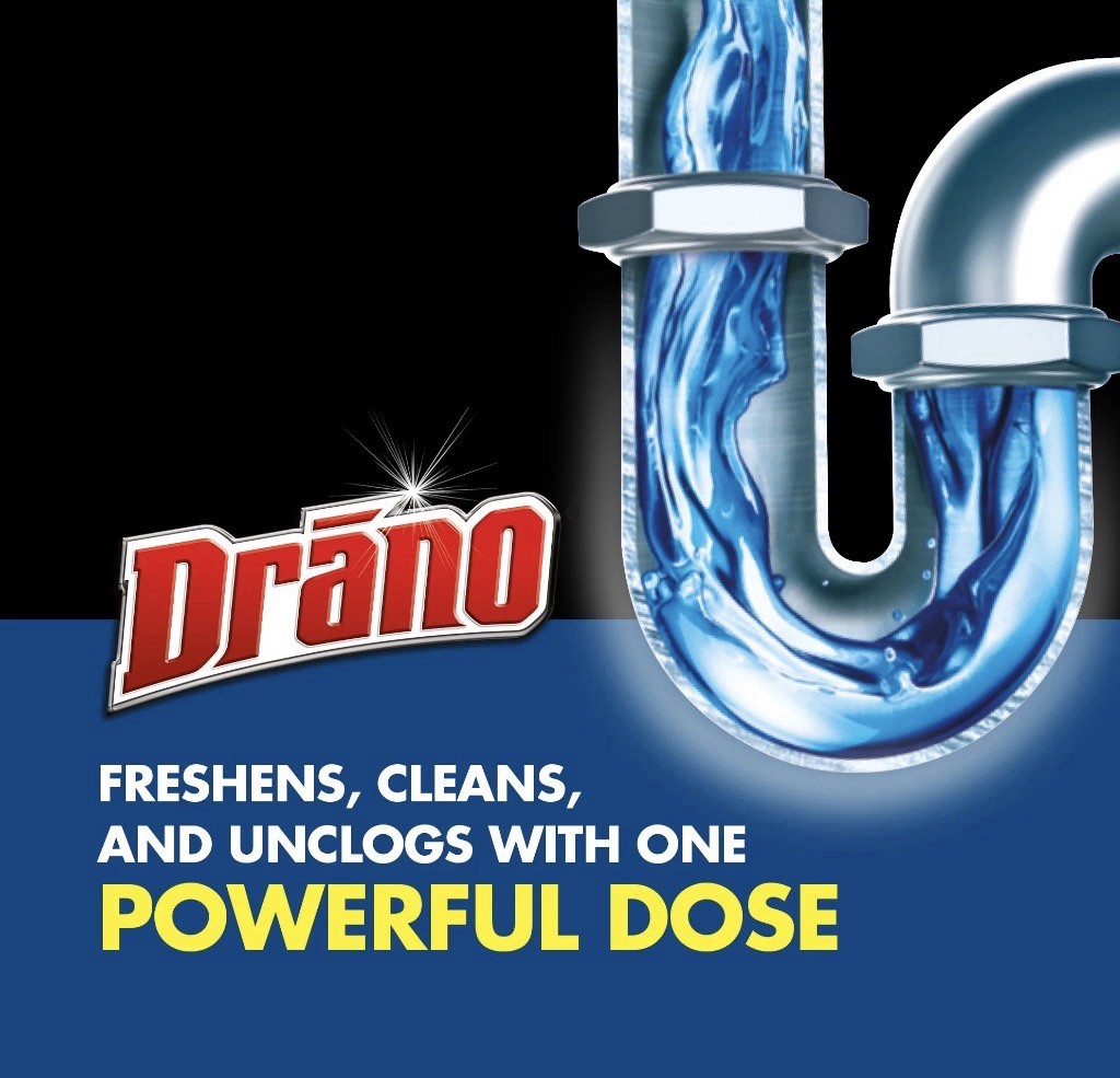 Drano Dual-Force Foamer, Hair and Drain Clog Remover Commercial Line 17fl Oz