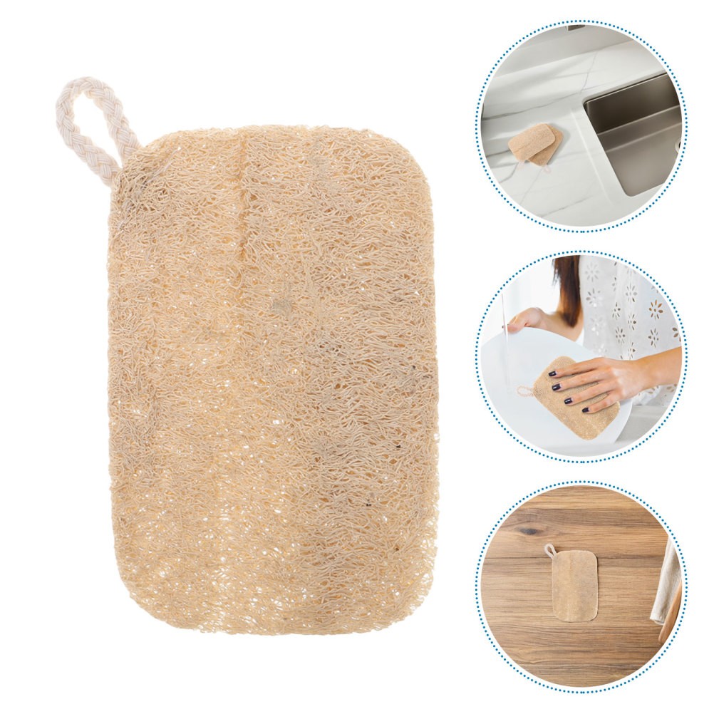 30Pcs Natural Loofah Dish Brush Reusable Kitchen Cleaning Tool Light Yellow