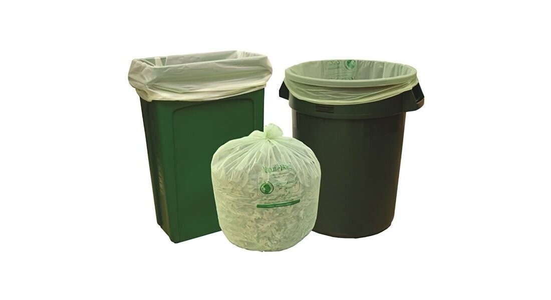 33 Gal. 33 in. x 40 in. 0.8 mil Green Compostable Trash Bags Slim Liner – pack o