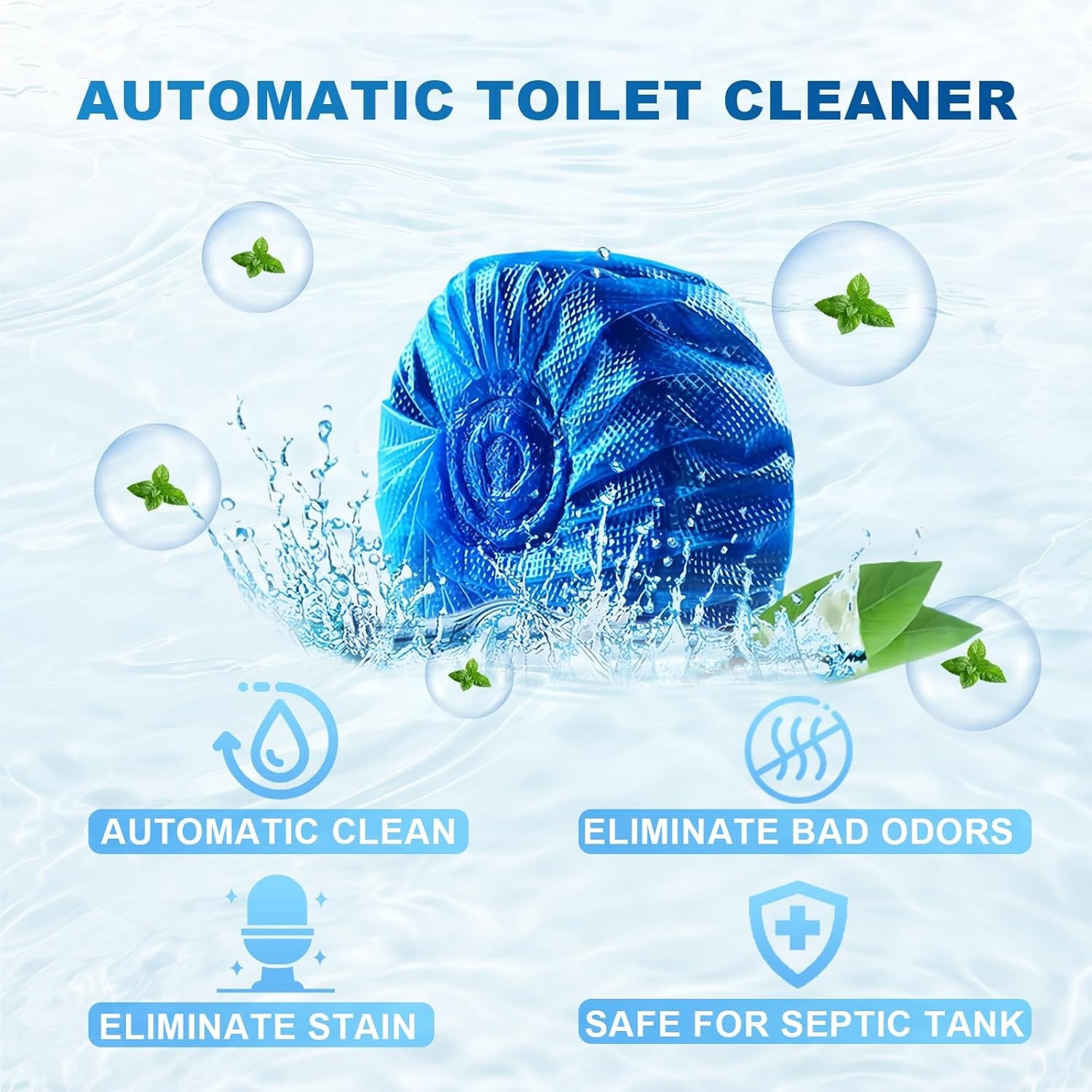 Toilet Bowl Cleaner, Automatic Toilet Tank Cleaner Tablets, Blue Toilet Bowl Tab