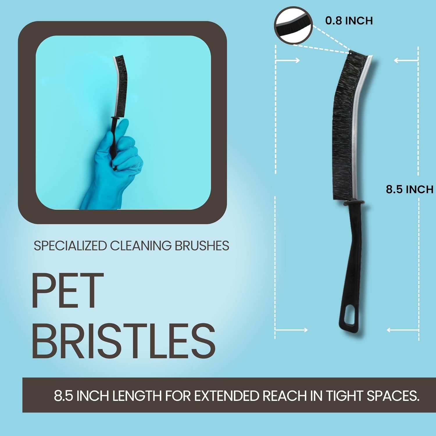 PET Bristle Brush for Deep Cleaning Grout and Shower Tiles – Ergonomic
