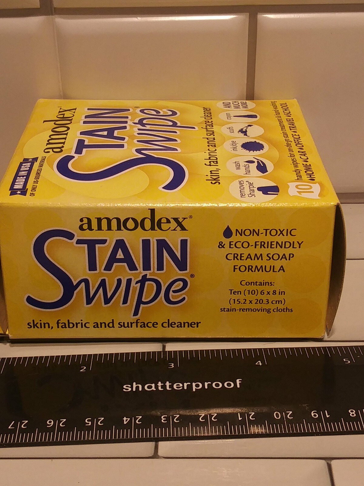 Amodex Stain Swipes – Skin, Fabric and Surface Cleaner – 10 Wipes – Sealed FS