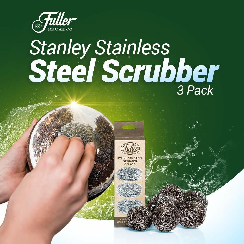 Fuller Brush Heavy Duty Stainless Steel Scrubbing Scour Sponges Scrubber 3Pack