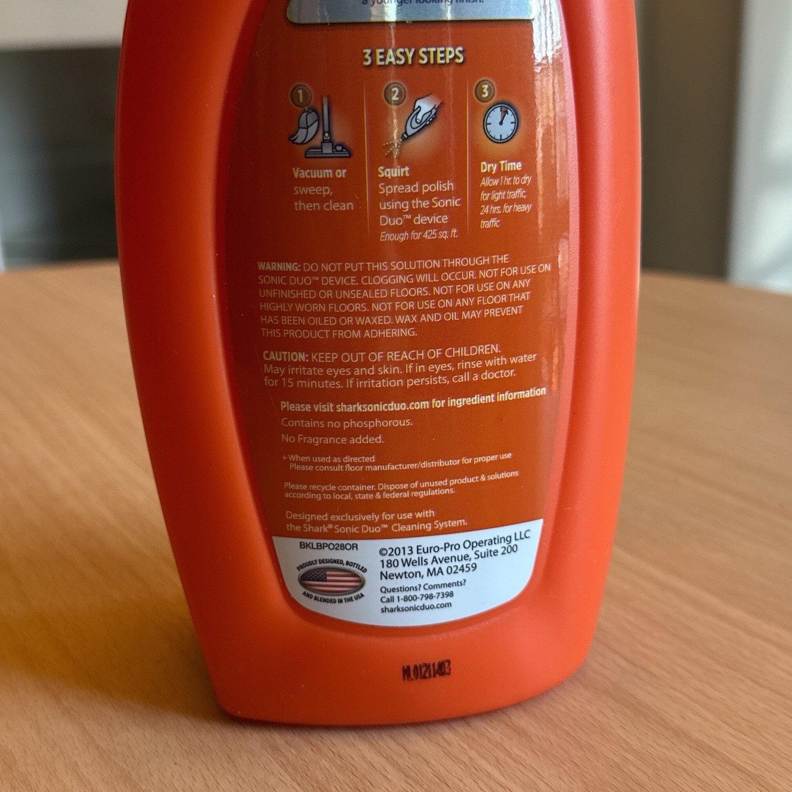 Shark Sonic Duo Wood & Hard Floor Polish 28 Fl oz Orange Bottle Sealed