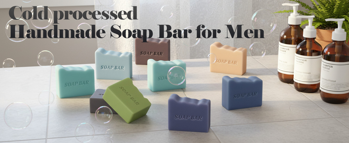 Natural Soap for Men, Soap Bar with ential Oils, Cold Pred Bar Soap