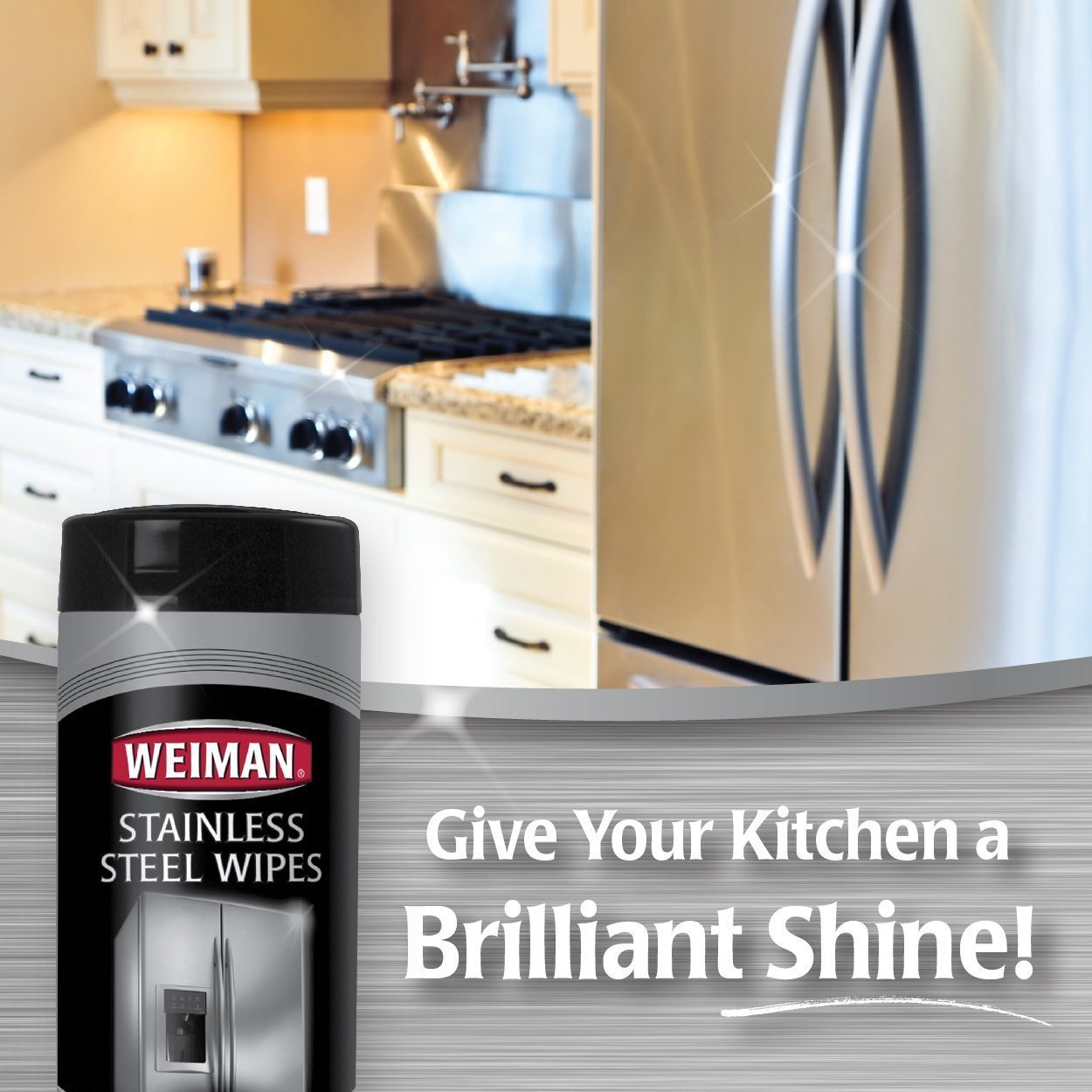 Weiman 30 STAINLESS STEEL WIPES CLEANS SHINES PROTECTS All Stainless St Surfaces