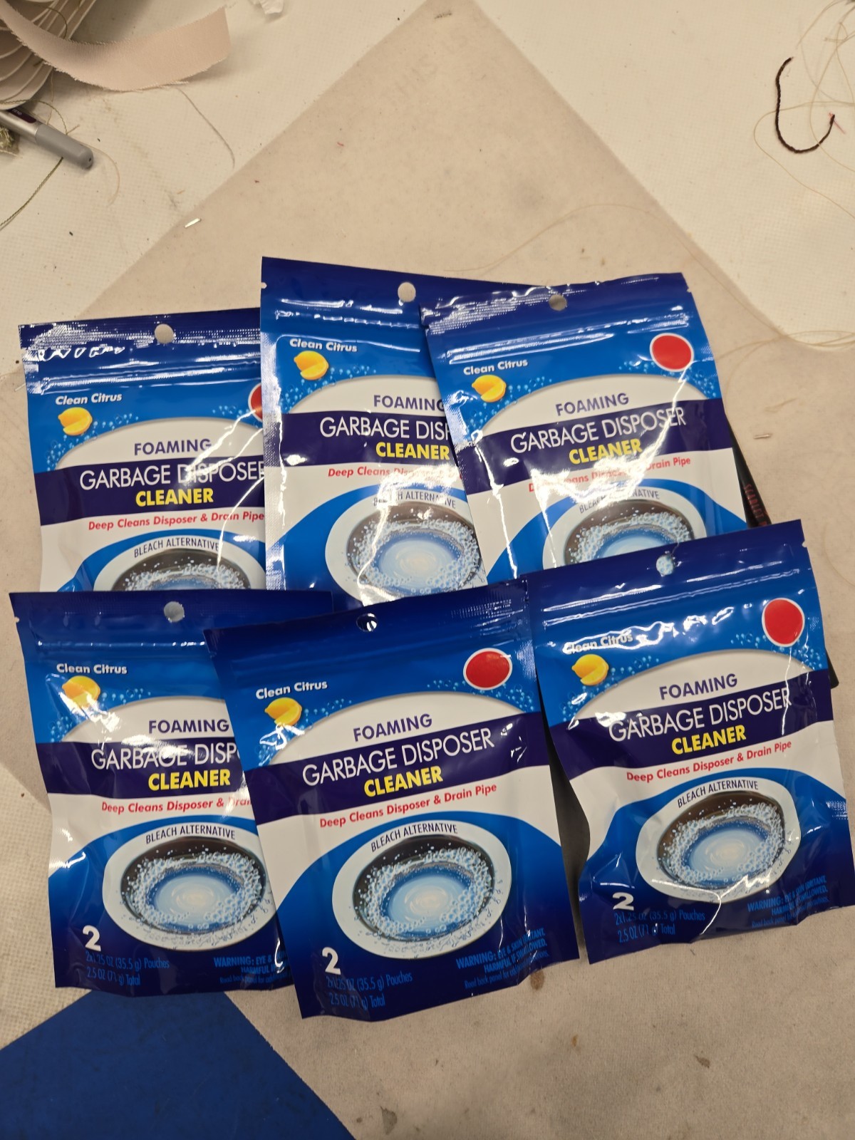 Foaming Garbage Disposal Cleaner 6 Pack (2 Pouches Per Pk)