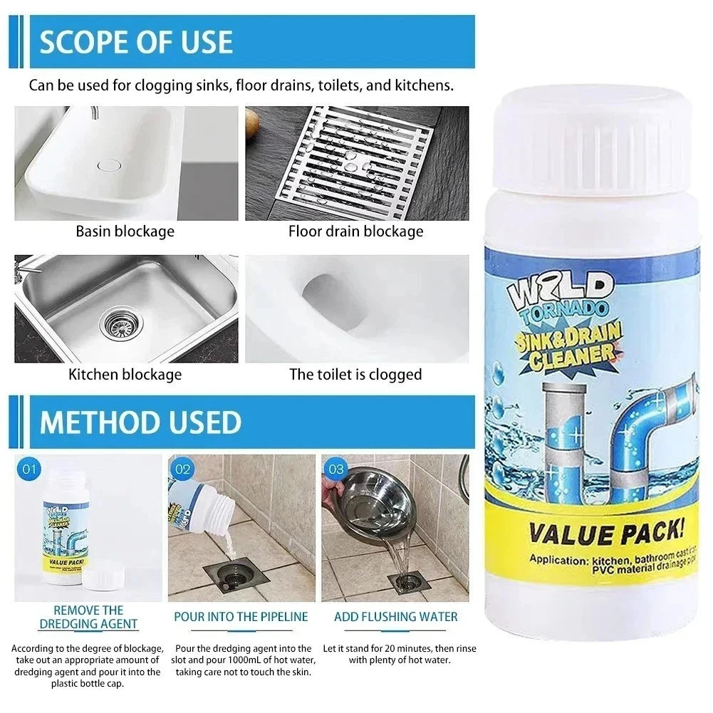 1/2/3 PCS Wild Sink and Drain Cleaner, Wild Tornado Sink And Drain Cleaner