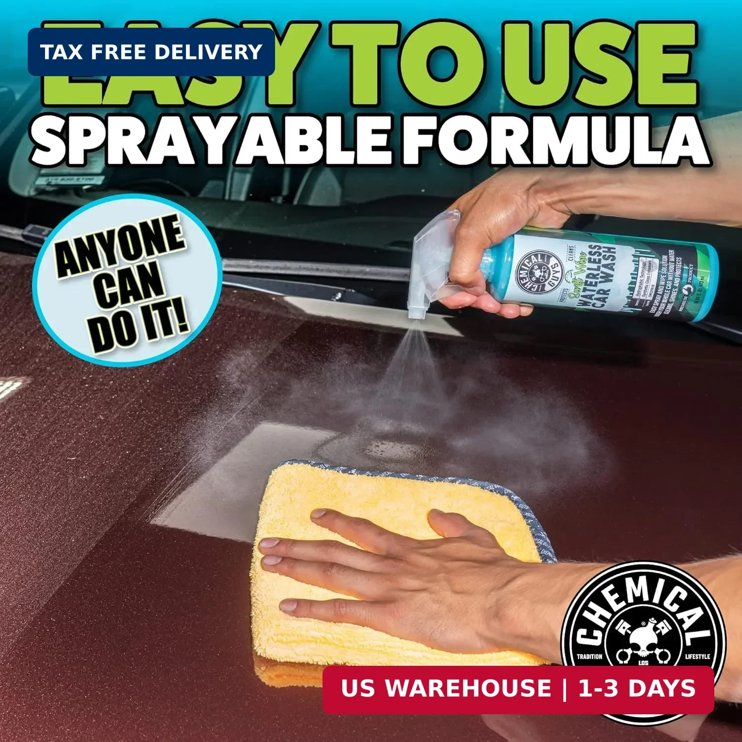 Chemical Guys, Swift Wipe Waterless Car Wash Spray, High Lubrication, 16 oz | Sp