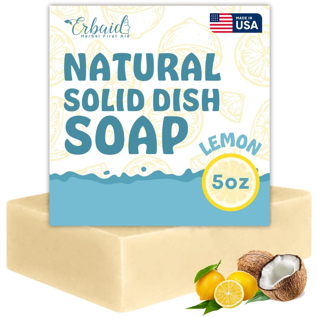 Non Toxic Dish Soap Bar – Natural Solid Dish Soap with Lemon Scent – Eco Frie…