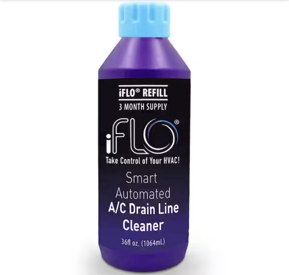 iFlo Refill Smart Automated A/C Drain Line & Pan Cleaner 3-Month Supply 36 oz